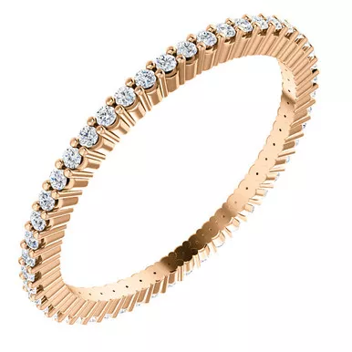 14k Rose Gold 1.2mm Eternity Anniversary Band 1/4 ctw