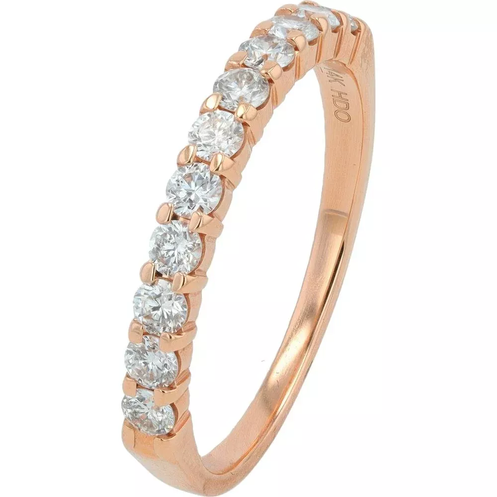 14K Rose Gold Elegant Diamond Band with 0.50 Carat Total Diamond Weight
