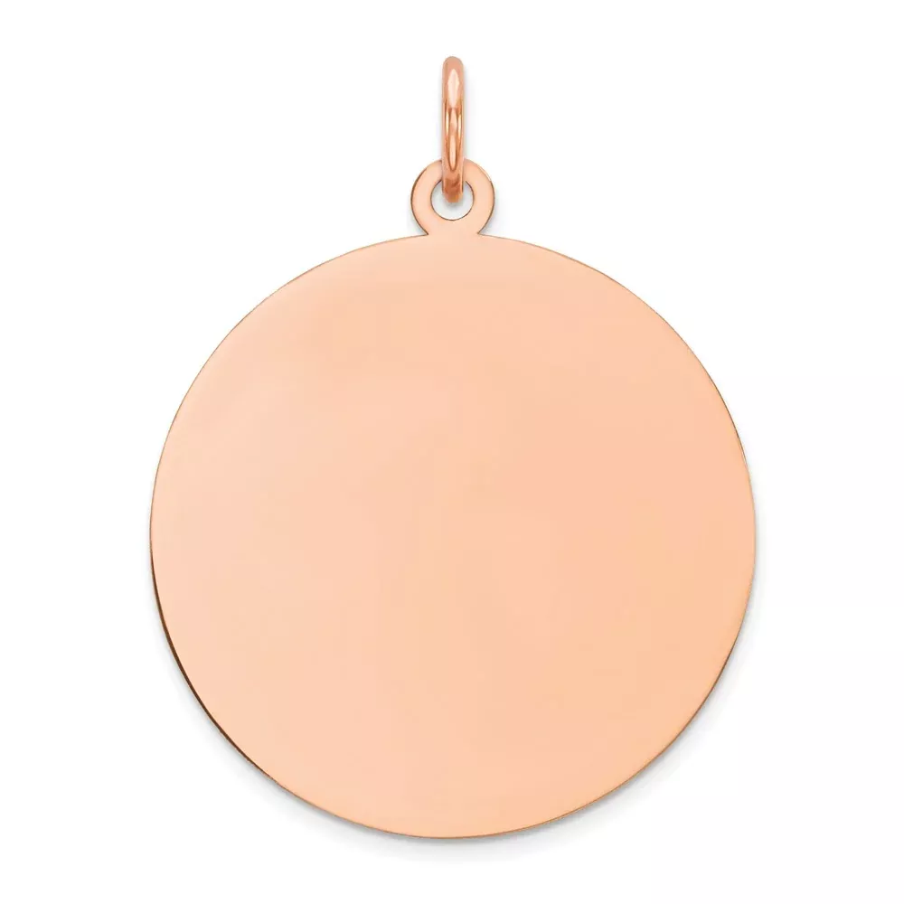 14k Rose Gold Plain .009 Gauge Circular Engravable Disc Charm
