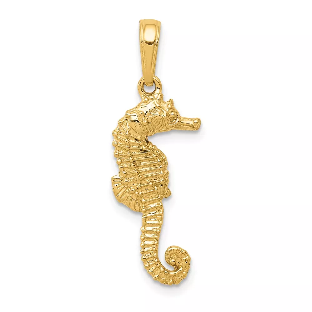 14K Seahorse Pendant