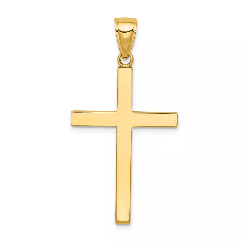 14K Solid Reversible Latin Cross Pendant