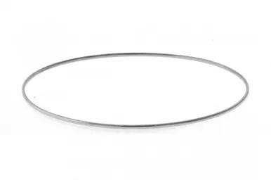 14k White Gold 1mm Wide High Polished Slip-on Solid Bangle 6.5"