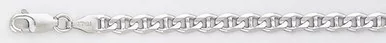 14k White Gold 3.9mm "Nickel Free" Mariner Bracelet 8"