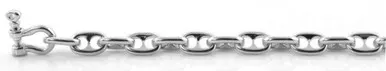 14k White Gold 6mm Solid Puffed Anchor 8 Inches Bracelet