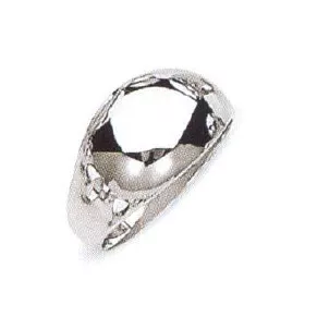 14k White GoldPolished 10mm Cigar Band Dome Ring
