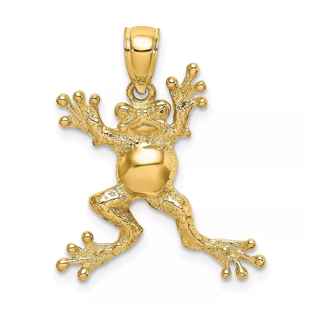 14k Yellow Gold 2-D Frog w /Pot Belly Charm