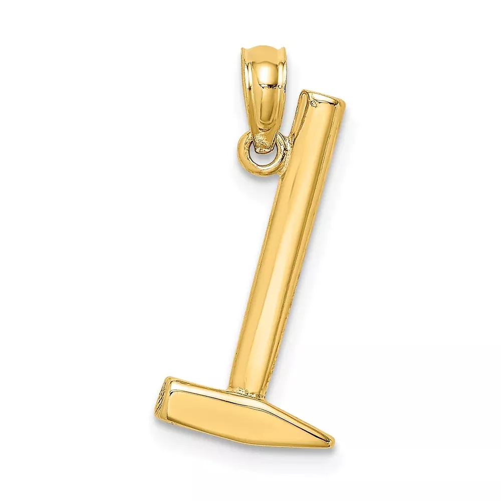 14k Yellow Gold 3-D Hammer Charm