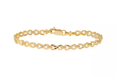 14K Yellow Gold 4.6mmXO Pattern Bracelet 7 Inches