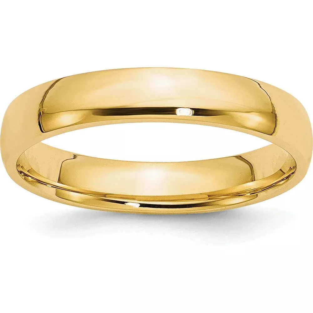 14K Yellow Gold 4mm Lightweight Comfort Fit Wedding Band - Size 12.5 by Luciano & Cie