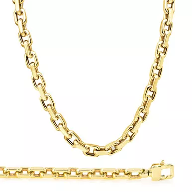 14K Yellow Gold 8.8mm Handcrafted Rolo Bracelet 8 Inches