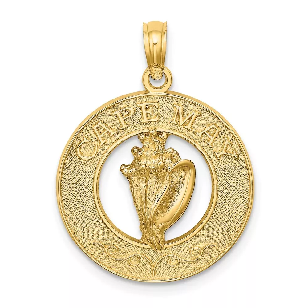 14k Yellow Gold CAPE MAY w/ Conch Shell Charm