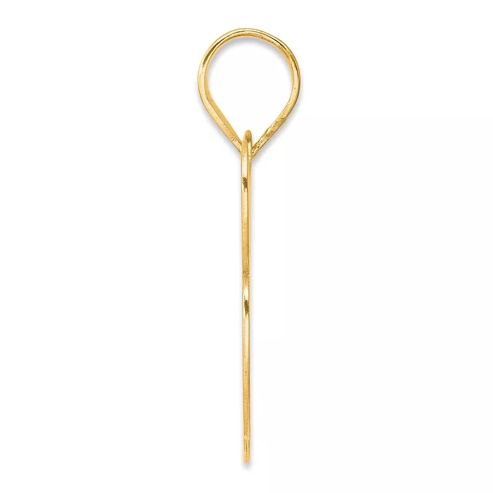 14k Yellow Gold Polished Block Number 93 Pendant