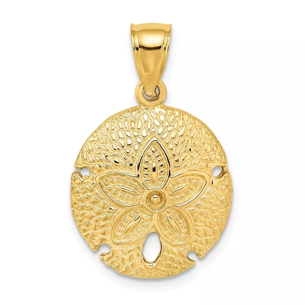 14k Yellow Gold Sand Dollar Charm
