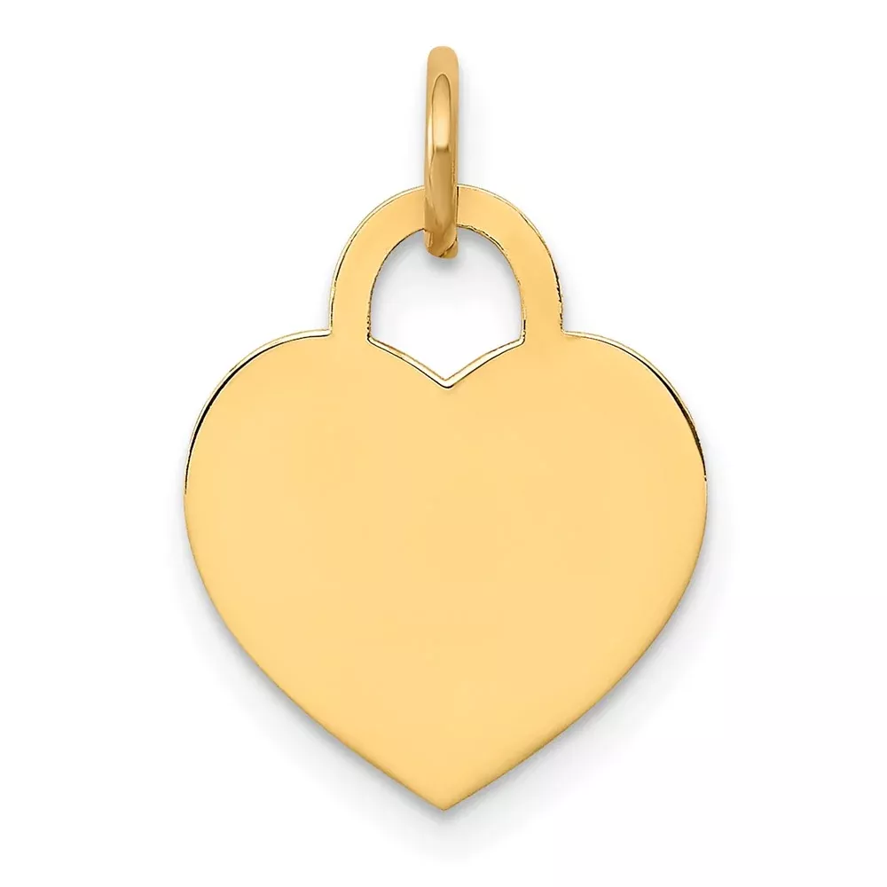 14k Yellow Gold Small Engravable Heart Charm