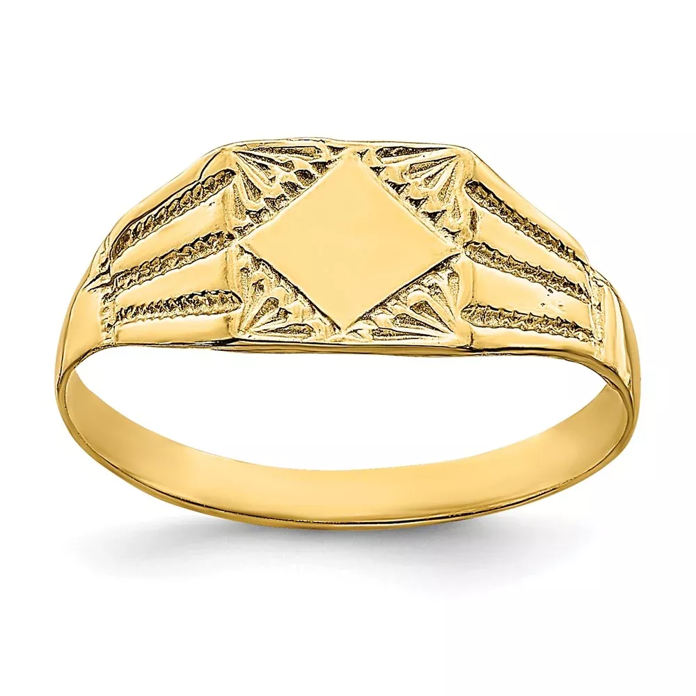 14k Yellow Gold Square Baby Band Ring