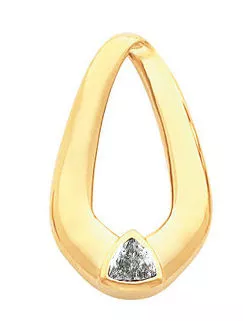 14k Yellow Gold Trillion Shape Diamond Omega Slide 1/3 Ctw