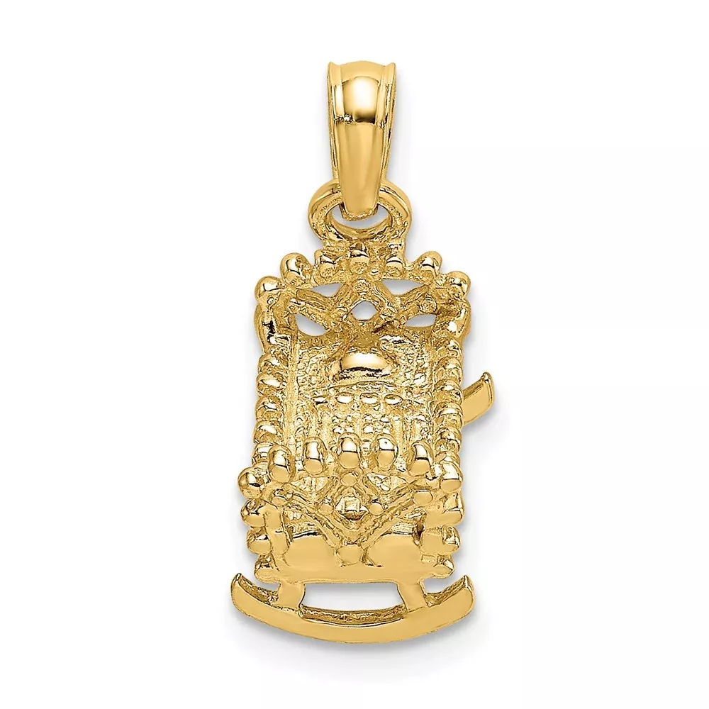 14k Yellow Gold3D Baby Cradle Charm
