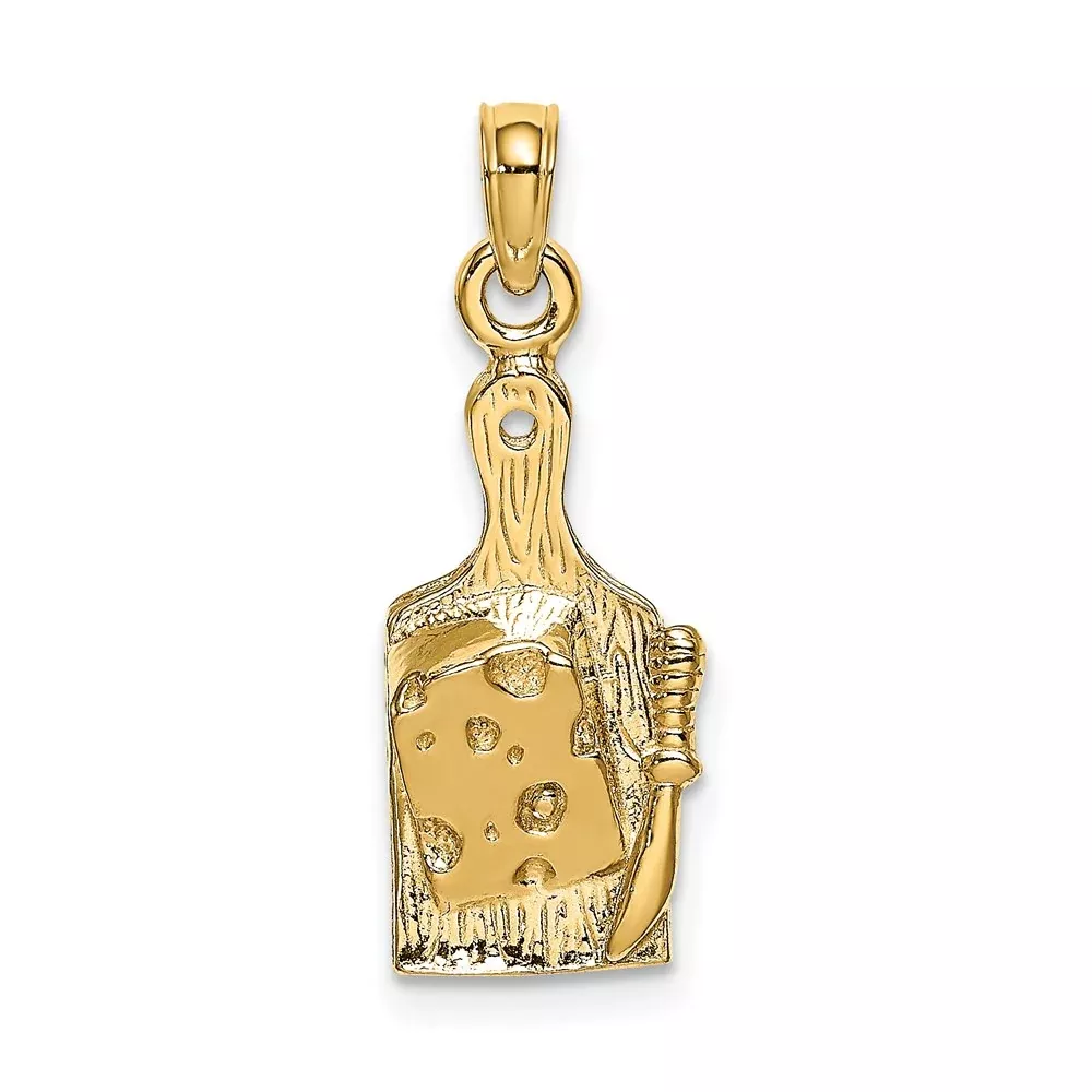 14k Yellow GoldCheese Board w/ Knife Charm