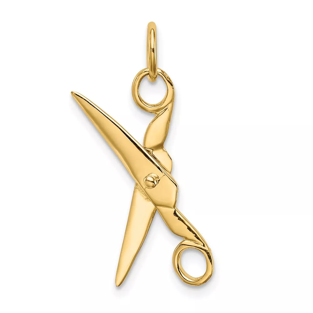 14k3-D Moveable Scissors Charm