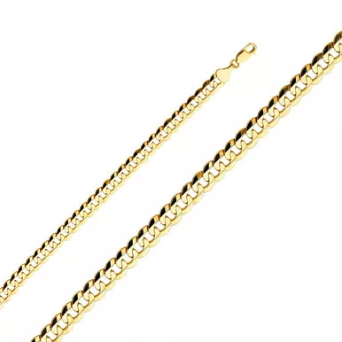 18k Gold 8mm Flat Curb Bracelet 7.5 In"