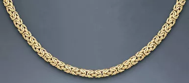 18k Gold 9mm Byzantine Necklace 16 Inches