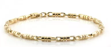 18k Gold Fancy Hand Made Chain 3.2mm 8 Inches