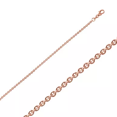 18K Rose Gold Rolo Chain 1.6mm Wide 16 Inches
