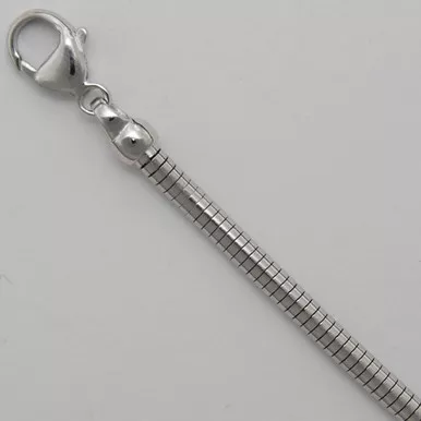 18k White Gold 3.2mm "Nickel Free" Round Snake Chain 18"