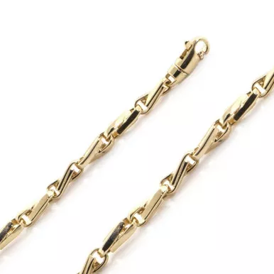 18k White Gold 3.8mm Fancy Hand Made Bracelet 7 Inches