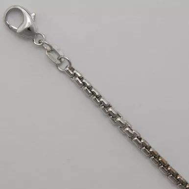 18k White Gold (Nickel Free) 2.7mm Box Chain 24 Inches