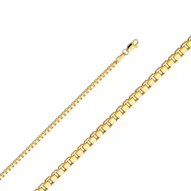 18K Yellow Gold 1.7mm Box Chain 22Inches