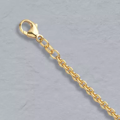 18k Yellow Gold rolo (cable ) Link Chain 3.0mm 30 Inches
