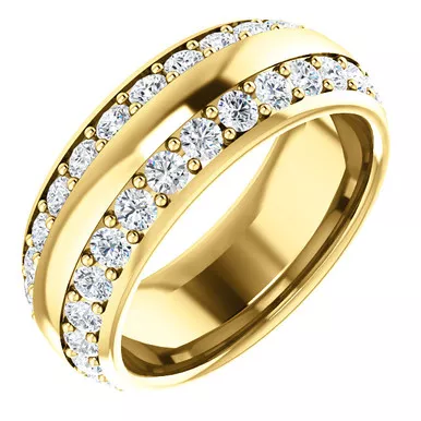 2.00 ct. Diamond Two-Row Eternity Band in 18K Yellow Gold