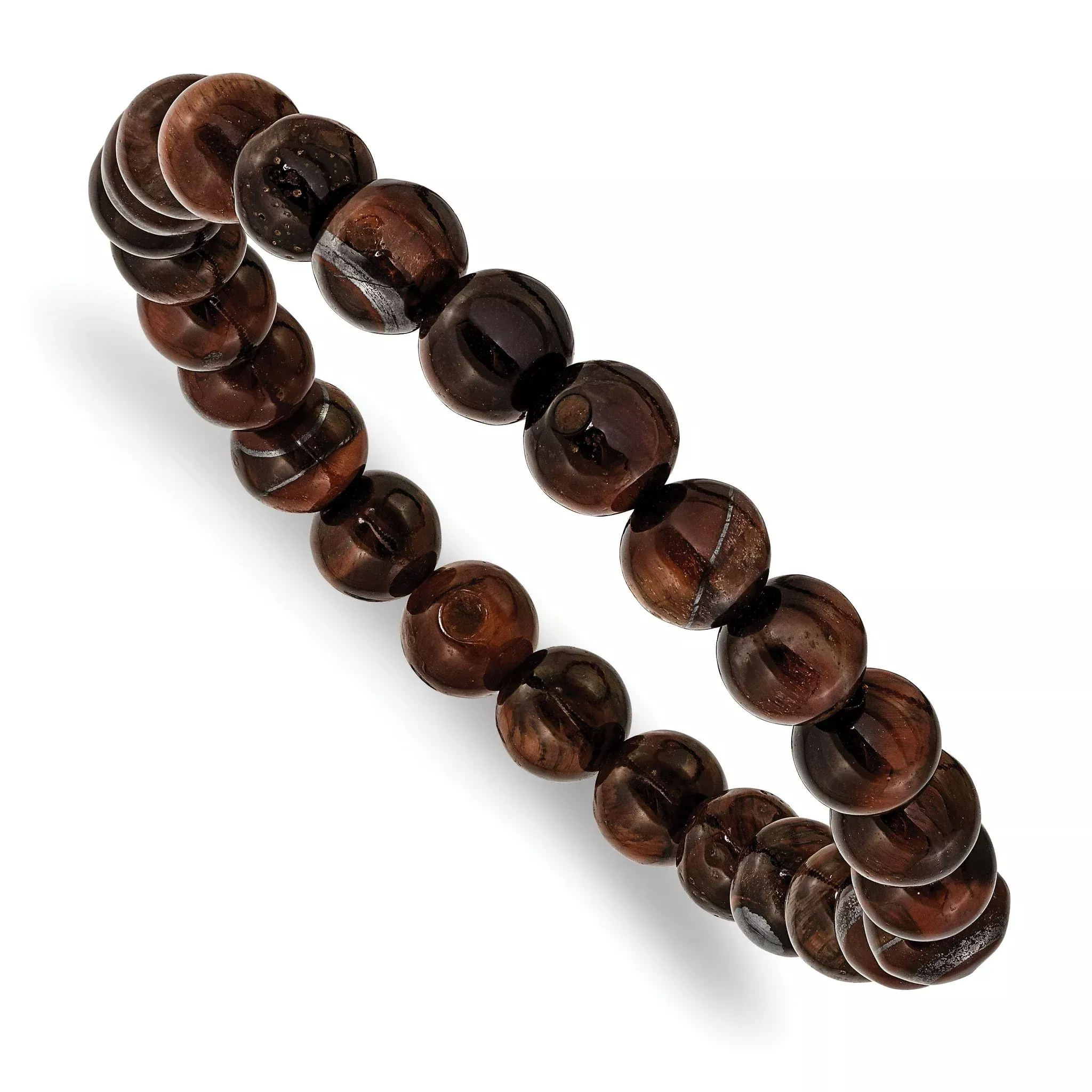 8mm Red Tiger's Eye Agate Beaded Stretch Bracelet