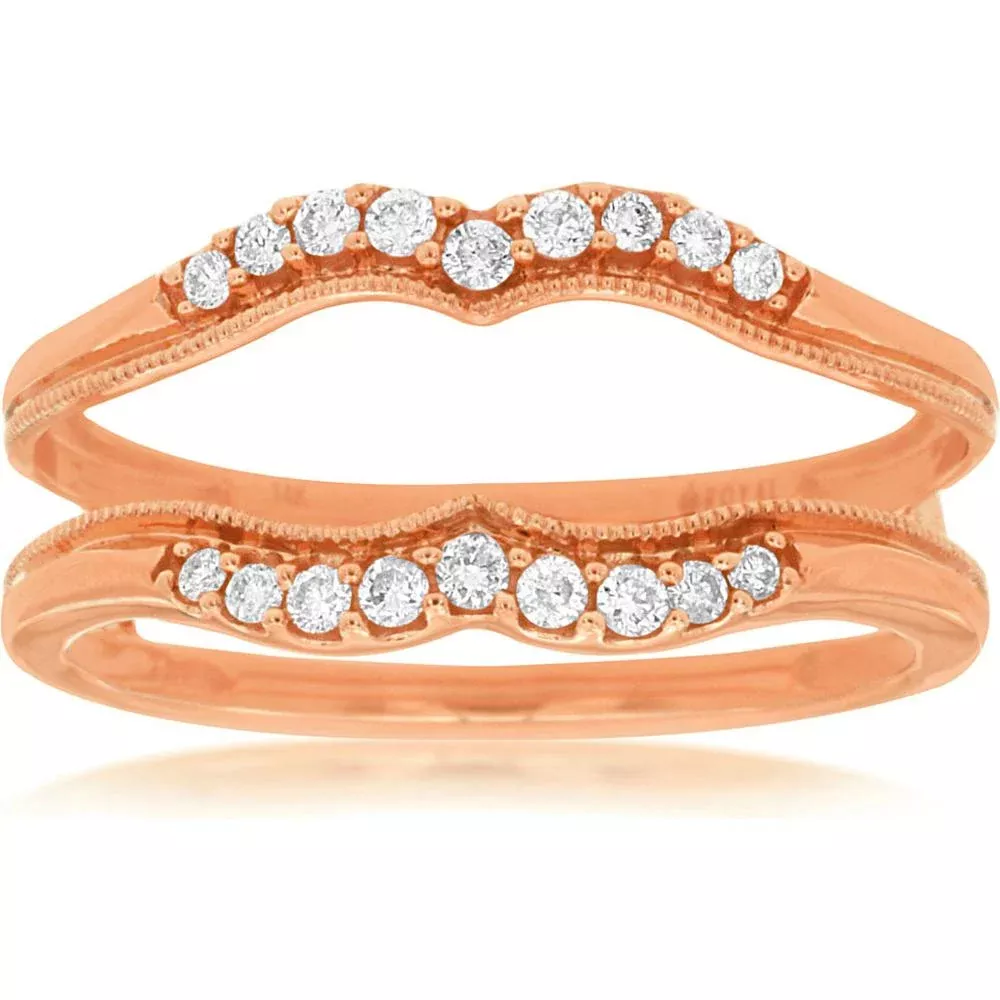 Elegant 14K Rose Gold Diamond Insert Ring - Timeless Beauty
