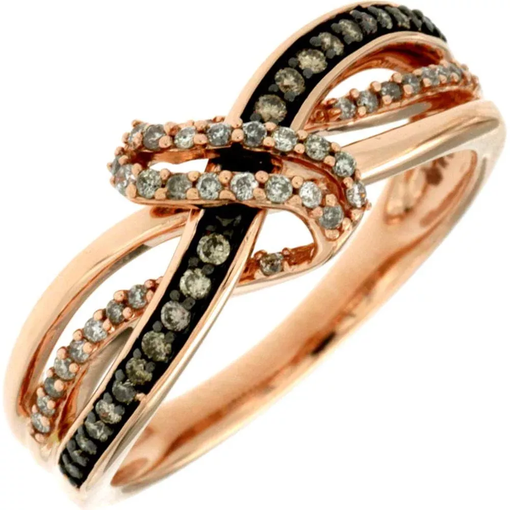 Enchanting 14K Rose Gold Diamond & Mocha Diamond Ring