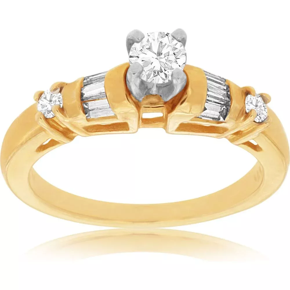Eternal Love 14K Yellow Gold Diamond Engagement Ring