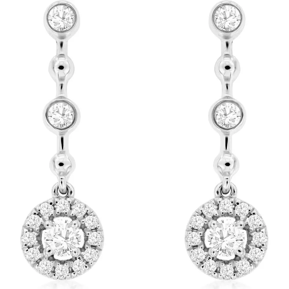 Luxurious 14K White Gold Diamond Earrings - 0.27 Carat Total Weight