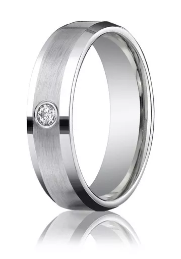 Palladium Diamond Band 6mm.