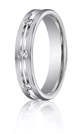 Palladium Diamond Wedding Band 4mm. 0.12ct