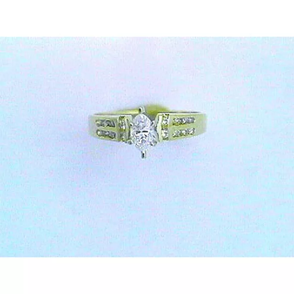 Radiant 14K Yellow Gold Marquise Diamond Engagement Ring