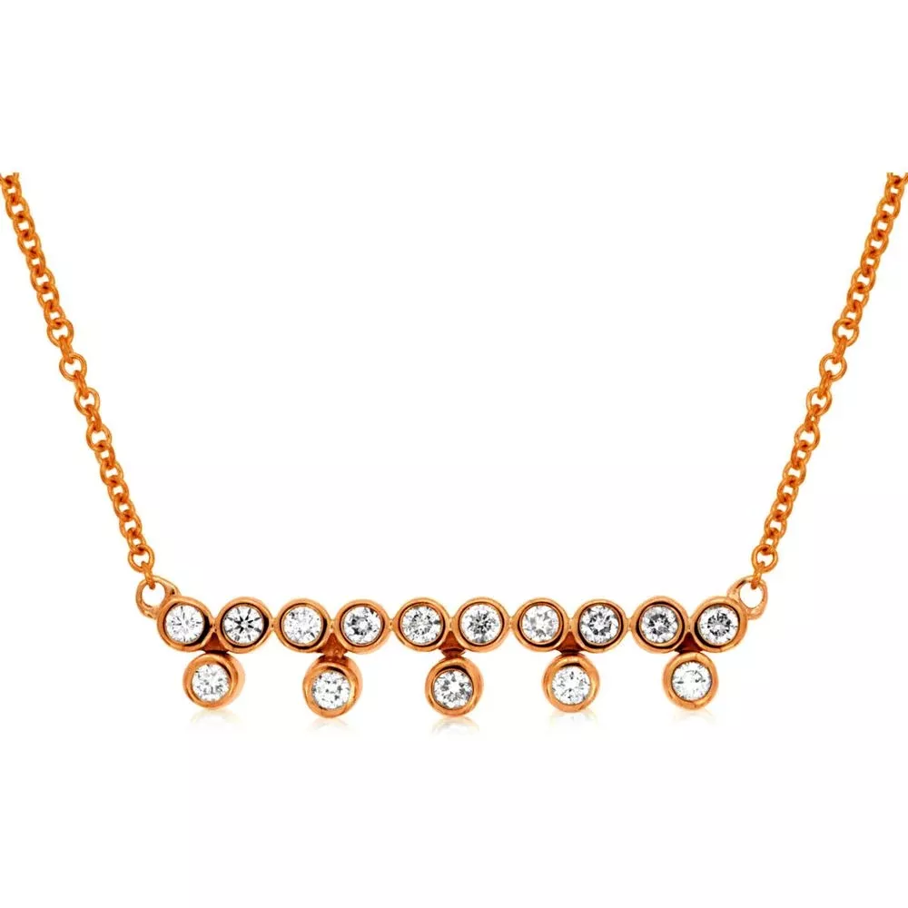 Royal 14K Rose Gold Diamond Necklace - Exquisite Elegance