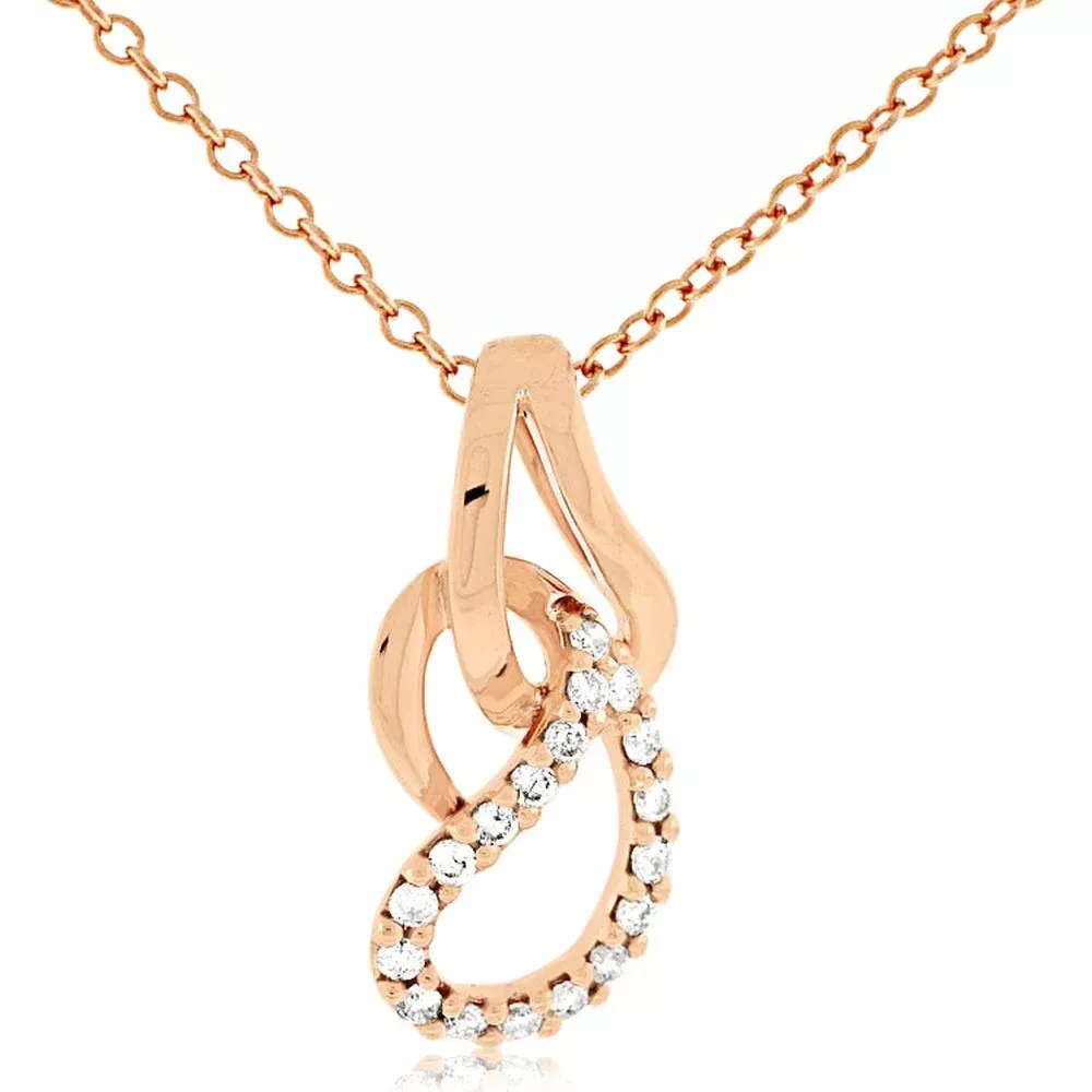 Royal 14K Rose Gold Diamond Pendant - 0.18 Carat