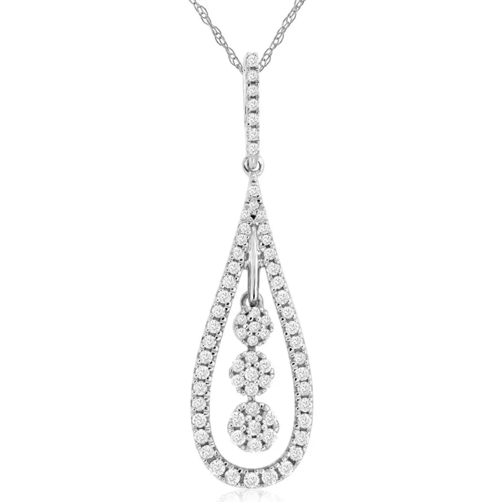 Royal 14K White Gold 0.34 Carat Diamond Pendant