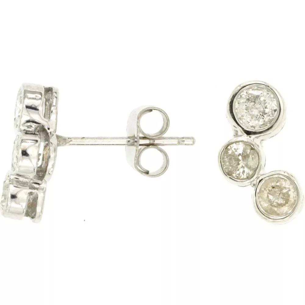 Royal 14K White Gold 0.53 Carat Round Diamond Earrings