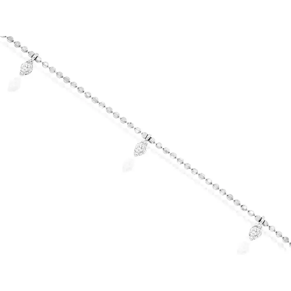 Royal 14K White Gold 5 Station Diamond Bracelet - Sparkling Elegance