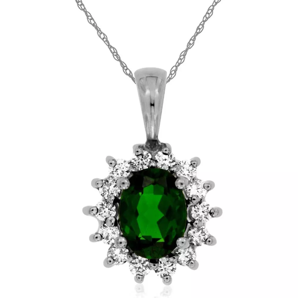 Royal 14K White Gold Celestial Russalite and Diamond Pendant