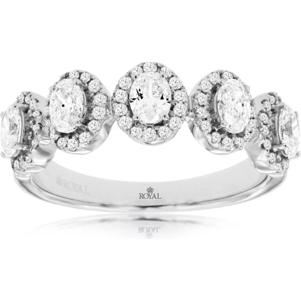 Royal 14K White Gold Diamond Wedding Band - 1 Carat Total Weight