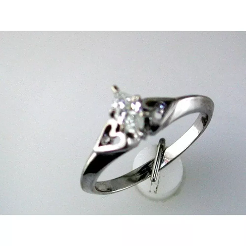 Royal 14K White Gold Marquise Diamond Engagement Ring - 0.20 Carat Main Stone