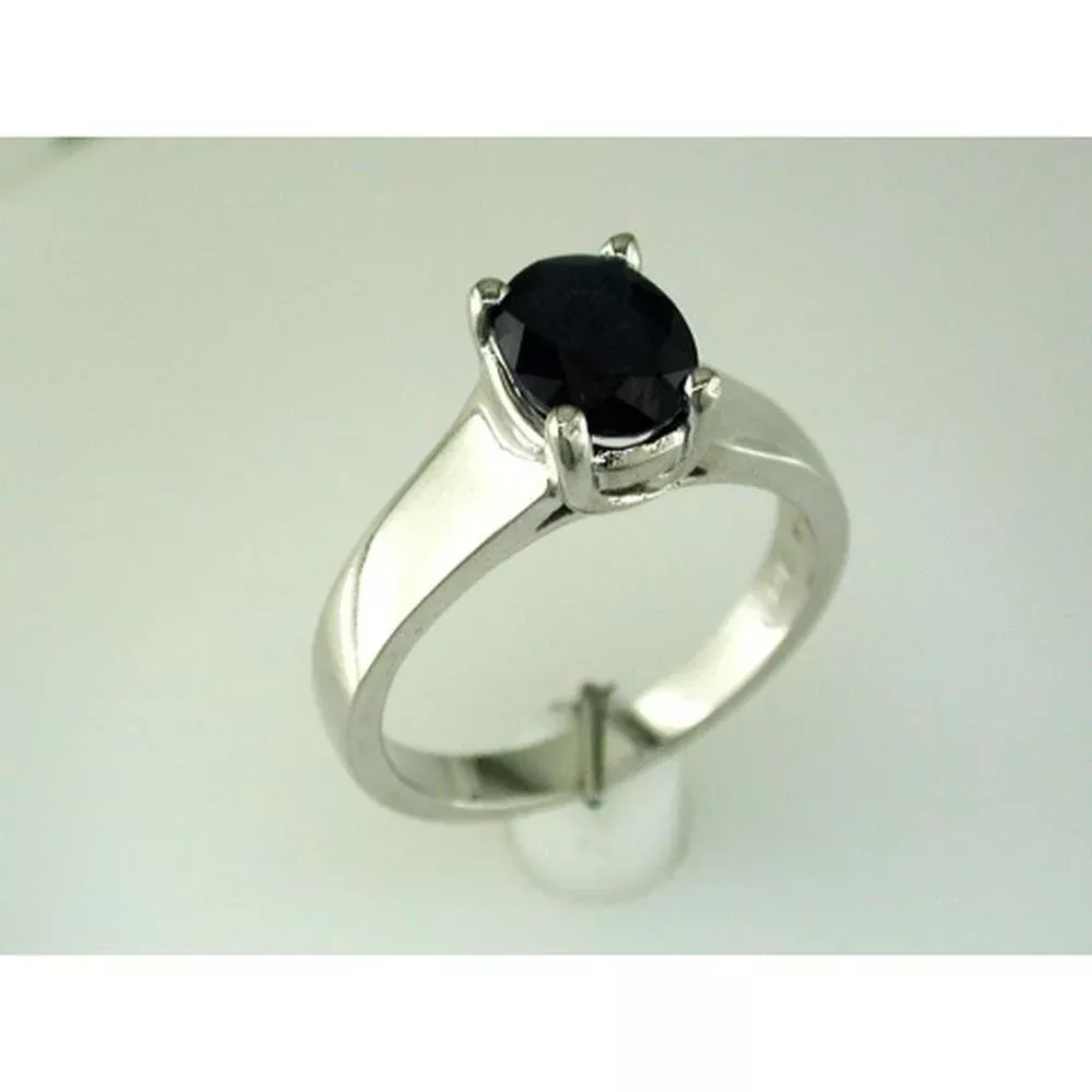 Royal 14K White Gold Oval Sapphire Ring - 1.55 Carats